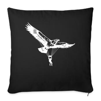 Parapente parapente comme aigle - Housse de coussin décorative 45 x 45 cm - noir - Devant