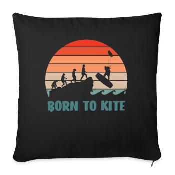 Kitesurf Kitesurf Kiteboardfer surfer - Housse de coussin décorative 45 x 45 cm - noir - Devant