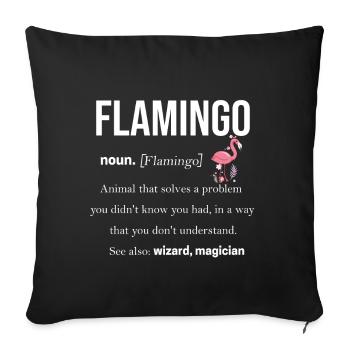 Flamingo - Housse de coussin décorative 45 x 45 cm - noir - Devant