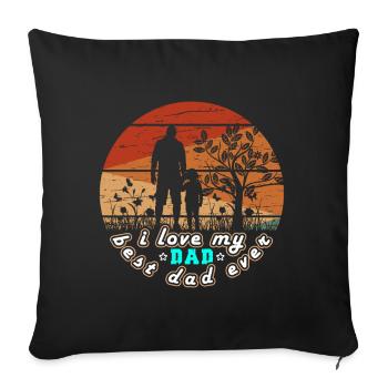 Ich liebe meinen Vater besten Vater überhaupt - Sofakissenbezug 45 x 45 cm - Schwarz - Vorne