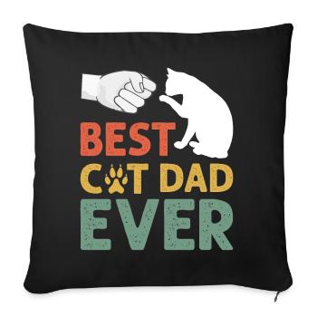 Best Cat Dad Ever, Cat Daddy Gift - Housse de coussin décorative 45 x 45 cm - noir - Devant