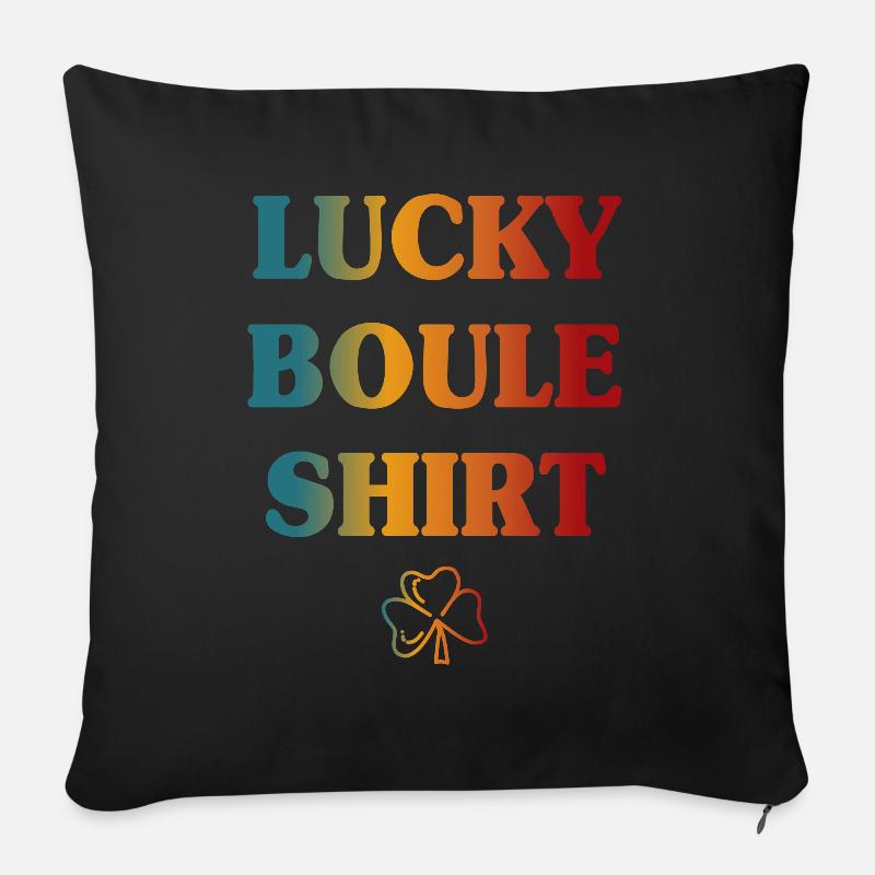 Boule lucky shirt boules player retro - Sofa pillowcase 17,3'' x 17,3'' (45 x 45 cm) - black