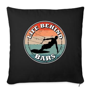 Kitesurf Kitesurf Kiteboardfer surfer - Housse de coussin décorative 45 x 45 cm - noir - Devant