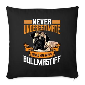 Bullmastiff cadeau hommes - Housse de coussin décorative 45 x 45 cm - noir - Devant