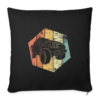 Offroad Geländewagen Allrad Auto vintage - Sofakissenbezug 45 x 45 cm - Schwarz - Vorne