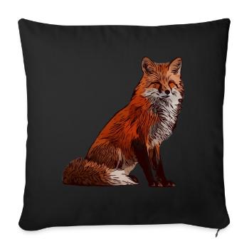 Fox foxes Fox motif animal face animal - Sofa pillowcase 17,3'' x 17,3'' (45 x 45 cm) - black - Front