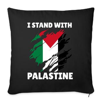 Palestinian Flag I Stand With Palestine - Sofa pillowcase 17,3'' x 17,3'' (45 x 45 cm) - black - Front