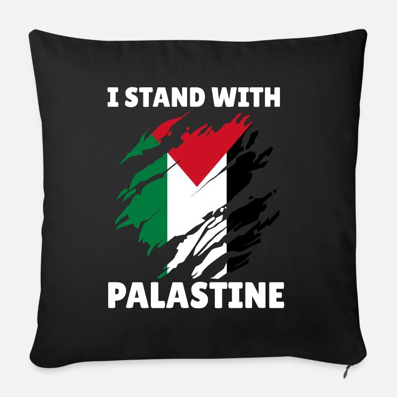 Palästinensische Flagge I Stand With Palestine - Sofakissenbezug 45 x 45 cm - Schwarz