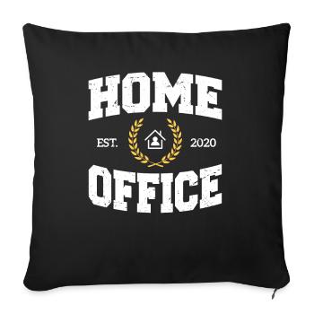 Home Office Est 2020 Home Working Home Office - Sofa pillowcase 17,3'' x 17,3'' (45 x 45 cm) - black - Front