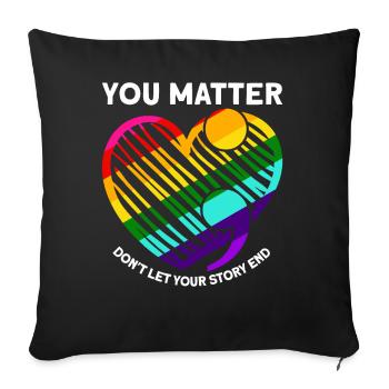 Semicolon mental health awareness - Sofa pillowcase 17,3'' x 17,3'' (45 x 45 cm) - black - Front