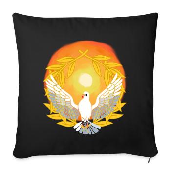 Lumière du soleil Colombe Dieu Jésus Paix Création - Housse de coussin décorative 45 x 45 cm - noir - Devant