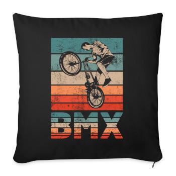 BMX Rétro rétro cyclistes idée cadeau - Housse de coussin décorative 45 x 45 cm - noir - Devant