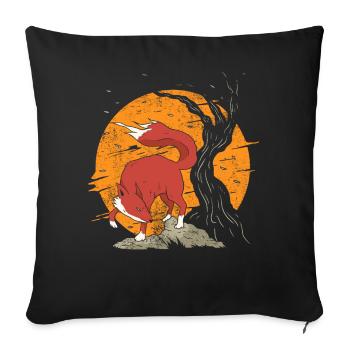 Kitsune Aesthetic Anime Geschenke - Sofakissenbezug 45 x 45 cm - Schwarz - Vorne