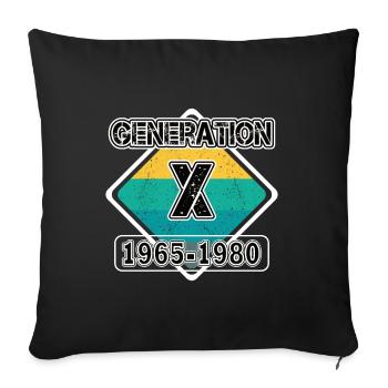 Birthday Generation X Born 1965 - 1980 - Sofa pillowcase 17,3'' x 17,3'' (45 x 45 cm) - black - Front