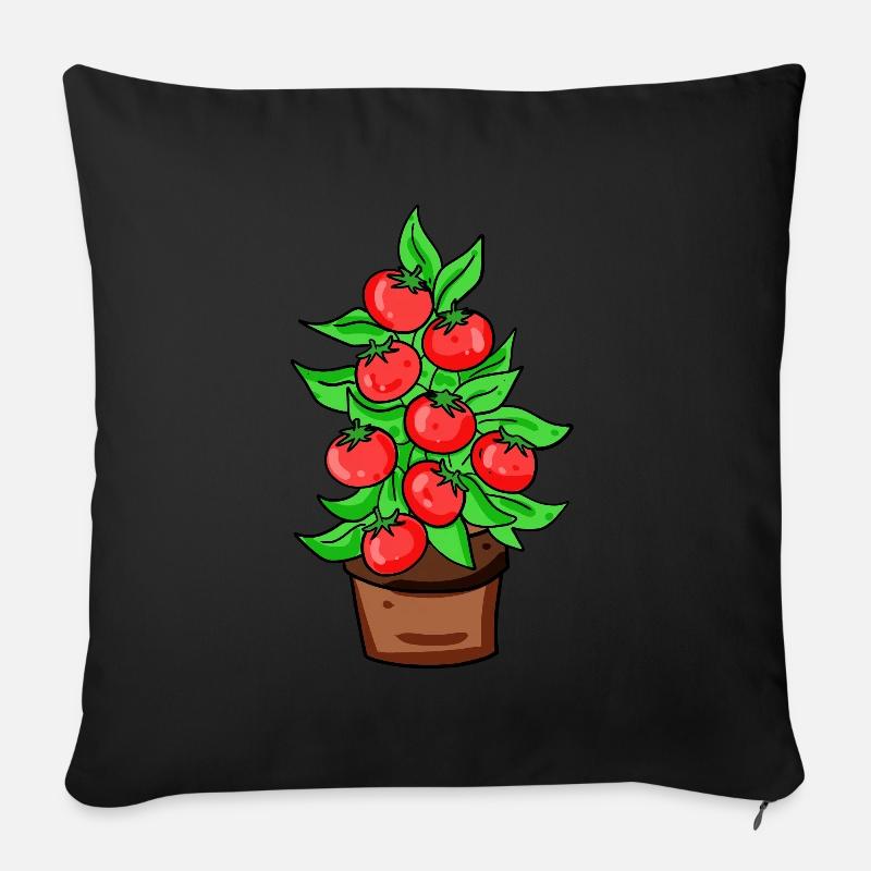 Tomaten Gewächshaus Garten Gärtner - Sofakissenbezug 45 x 45 cm - Schwarz