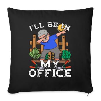 Jardinier Jardin jardinier jardinier amateur Retraité retraités Grand-père - Housse de coussin décorative 45 x 45 cm - noir - Devant