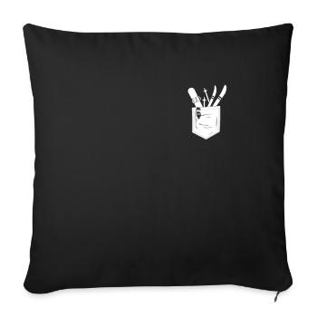 Ski Snowboard in the Pocket - Skier Snowboarder - Sofa pillowcase 17,3'' x 17,3'' (45 x 45 cm) - black - Front