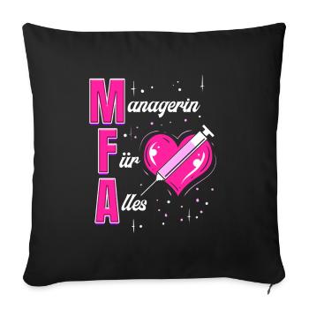 Manager for Everything - Medical Assistant - Sofa pillowcase 17,3'' x 17,3'' (45 x 45 cm) - black - Front