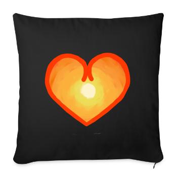 Heart sunrise sunshine sun - Sofa pillowcase 17,3'' x 17,3'' (45 x 45 cm) - black - Front
