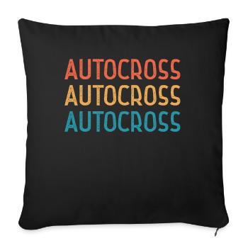 Autocross Motorsport - Housse de coussin décorative 45 x 45 cm - noir - Devant