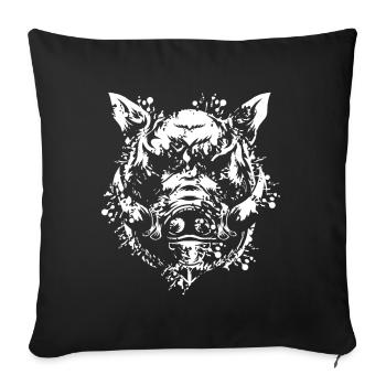 Sanglier - Housse de coussin décorative 45 x 45 cm - noir - Devant