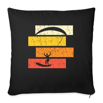 Kite Surf Retro - Housse de coussin décorative 45 x 45 cm - noir - Devant