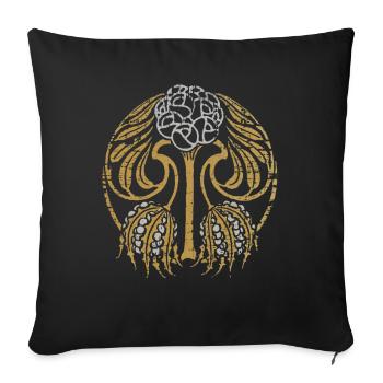 Jugendstil, Vintage-1900, Mandala-Motiv - Sofakissenbezug 45 x 45 cm - Schwarz - Vorne