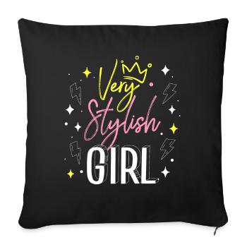 Very stylish girl - Housse de coussin décorative 45 x 45 cm - noir - Devant