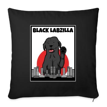 Schwarz labzilla | Funny Lab Labrador Retriever - Housse de coussin décorative 45 x 45 cm - noir - Devant