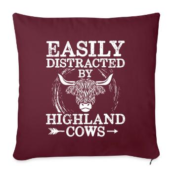 Highlands écossais Highlands Cattle Cadeau - Housse de coussin décorative 45 x 45 cm - bordeaux - Devant