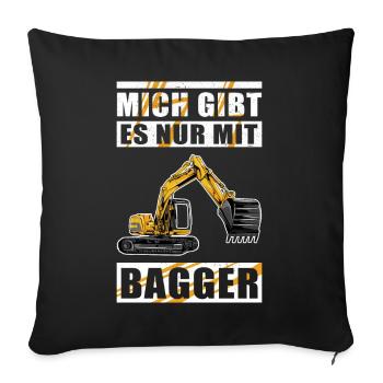 Baggerfahrer Baggerführer Baggern Bagger Geschenk - Sofakissenbezug 45 x 45 cm - Schwarz - Vorne