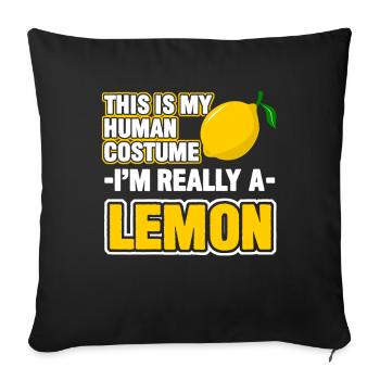 Citrons costume de citron renard - Housse de coussin décorative 45 x 45 cm - noir - Devant