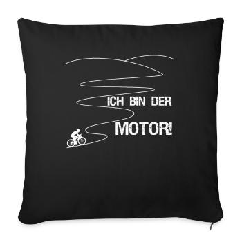 Radfahrer Ich Bin Der Motor Fahrrad - Sofakissenbezug 45 x 45 cm - Schwarz - Vorne