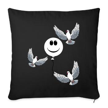 Heavenly Balloon Doves of Peace Doves Peace - Sofa pillowcase 17,3'' x 17,3'' (45 x 45 cm) - black - Front