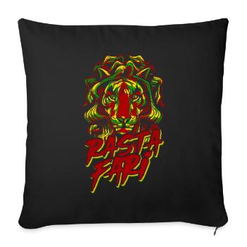 Rastafari Jamaica Reggae Raggae Ganja Marley Rasta - Housse de coussin décorative 45 x 45 cm - noir - Devant