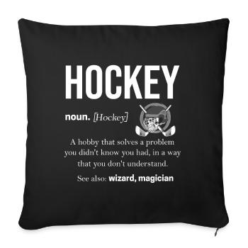 hockey - Sofa pillowcase 17,3'' x 17,3'' (45 x 45 cm) - black - Front