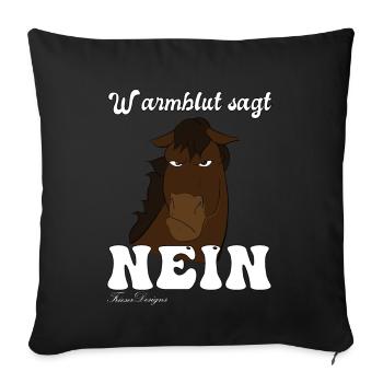 Warmblut sagt Nein Irre lustiges störrisches Pferd - Sofakissenbezug 45 x 45 cm - Schwarz - Vorne