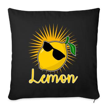 lemon - Sofa pillowcase 17,3'' x 17,3'' (45 x 45 cm) - black - Front