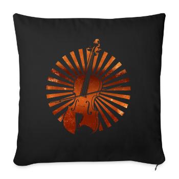 Violon instrument rétro violons rétro joueur - Housse de coussin décorative 45 x 45 cm - noir - Devant