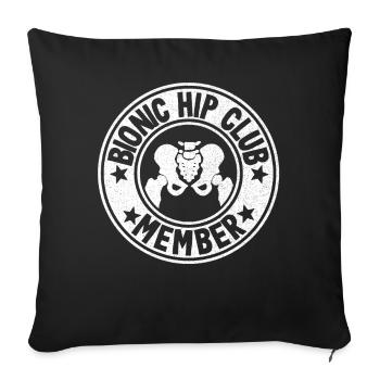 Nouveau hanche chirurge chirurgicale drôle logo - Housse de coussin décorative 45 x 45 cm - noir - Devant