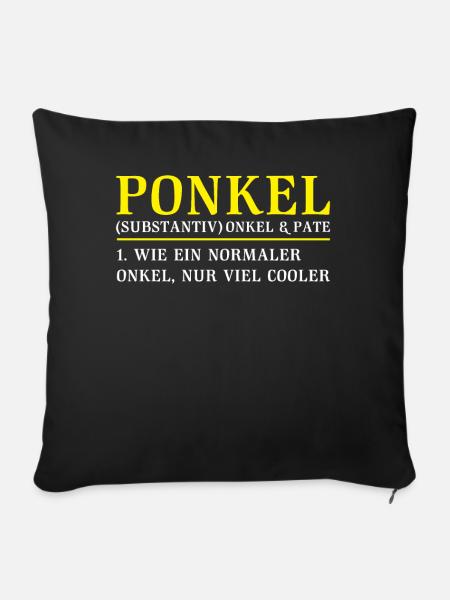 Ponkel | Pate & Onkel - Sofakissenbezug 45 x 45 cm - Schwarz