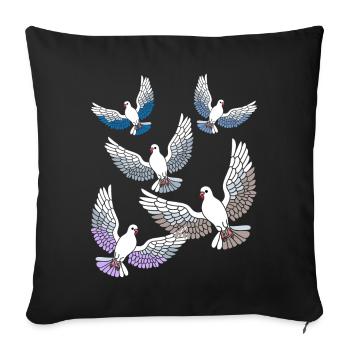 Doves of Peace Pigeons Pigeon Breeders Breeders Birds - Sofa pillowcase 17,3'' x 17,3'' (45 x 45 cm) - black - Front