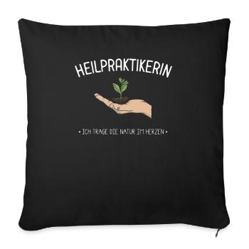 Heilpraktiker Heilpraktikerin Naturheilkunde Motiv - Sofakissenbezug 45 x 45 cm - Schwarz - Vorne