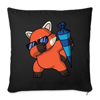 Cute red Panda Dabbing Pajama costume - Sofa pillowcase 17,3'' x 17,3'' (45 x 45 cm) - black - Front