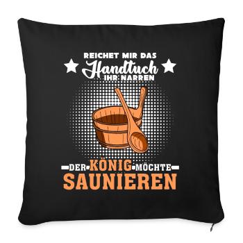 Sauna Handtuch Spruch lustig - Sofakissenbezug 45 x 45 cm - Schwarz - Vorne
