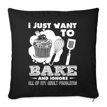 Baker Ich will nur backen - Sofakissenbezug 45 x 45 cm - Schwarz - Vorne