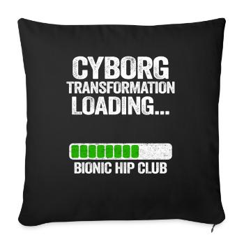 Hanche OP chirurgie membre De rétablissement Nouveau hanche - Housse de coussin décorative 45 x 45 cm - noir - Devant