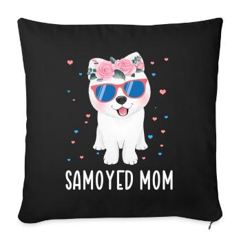 Samojeden Mama Samojede Samojedenhunde Geschenk - Sofakissenbezug 45 x 45 cm - Schwarz - Vorne