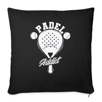 Padel Addict Tennis Tennis Ballsport - Housse de coussin décorative 45 x 45 cm - noir - Devant