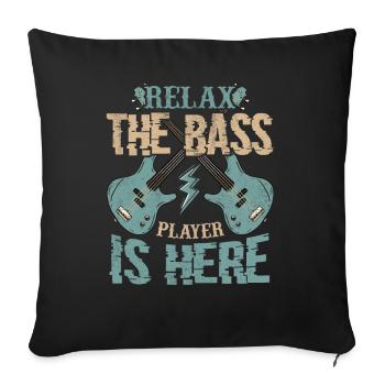 Basse guitare basse basse guitare - Housse de coussin décorative 45 x 45 cm - noir - Devant